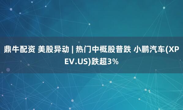 鼎牛配资 美股异动 | 热门中概股普跌 小鹏汽车(XPEV.US)跌超3%
